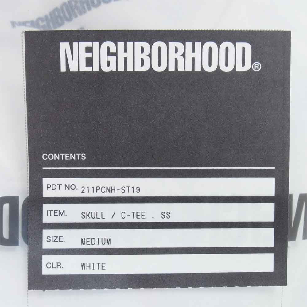 NEIGHBORHOOD ネイバーフッド 21SS 211PCNH-ST19 SKULL/C-TEE.SS スカル 半袖 Tシャツ ホワイト系 M【新古品】【未使用】【中古】