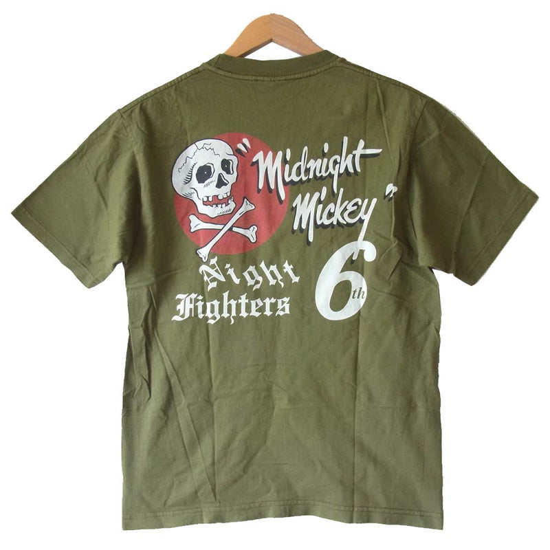 Buzz Rickson's バズリクソンズ 6th Night Fighters プリント Tシャツ カーキ系 S【中古】