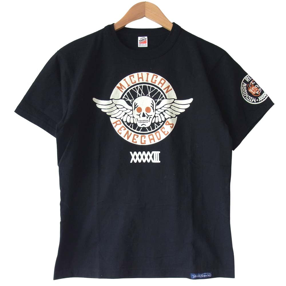 The REAL McCOY'S ザリアルマッコイズ TOYS McCOY トイズ マッコイ michigan renegades XXXXⅢ スカル ウイング Tシャツ ブラック系 M【美品】【中古】