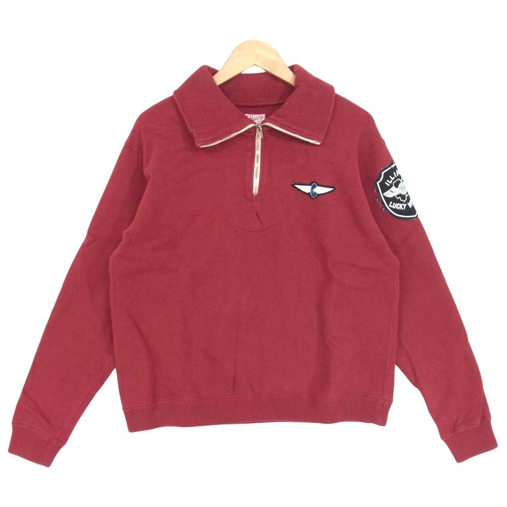 The REAL McCOY'S ザリアルマッコイズ 旧マッコイ BUCO ブコ ハーフジップ ヘビー ニット エンジ系 L【中古】