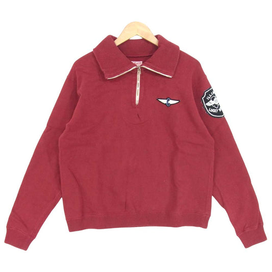 The REAL McCOY'S ザリアルマッコイズ 旧マッコイ BUCO ブコ ハーフジップ ヘビー ニット エンジ系 L【中古】