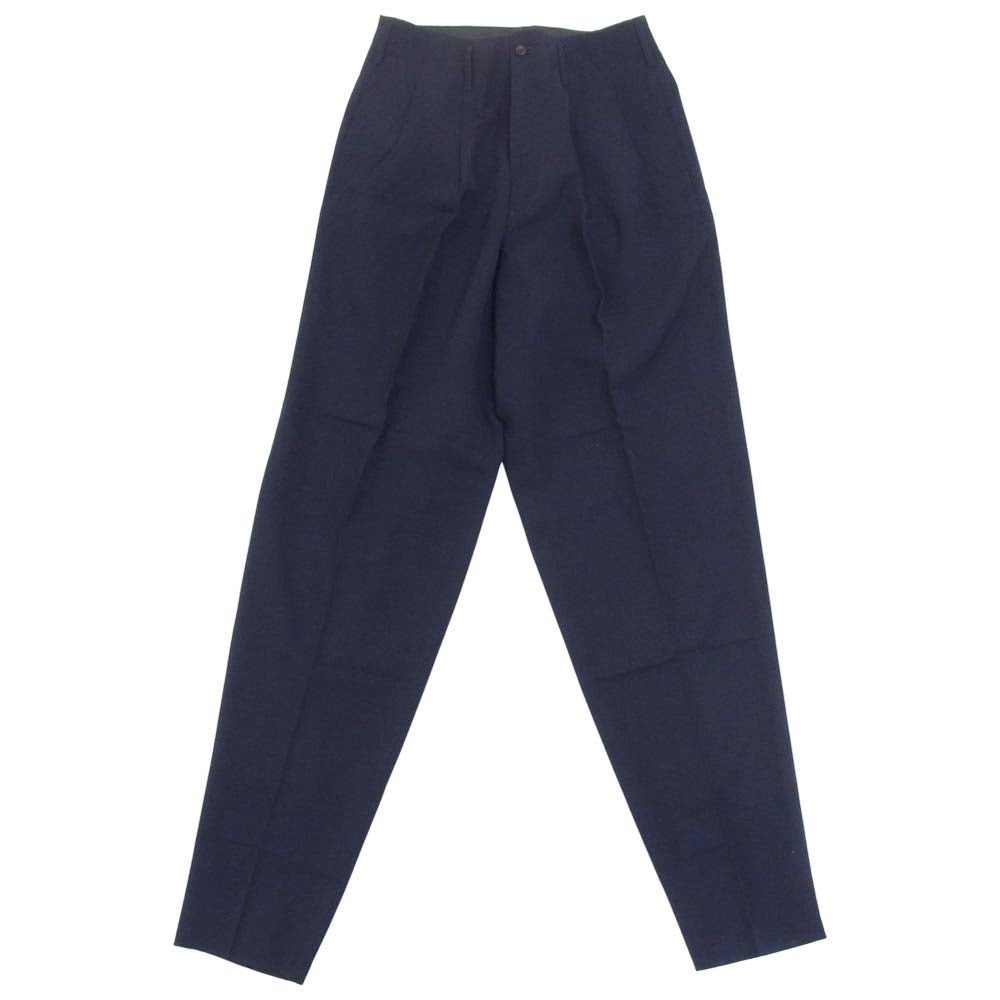 Yohji Yamamoto ヨウジヤマモト POUR HOMME プールオム ウール ギャバジン 2タック スラックス パンツ ダークネイビー系 S【中古】