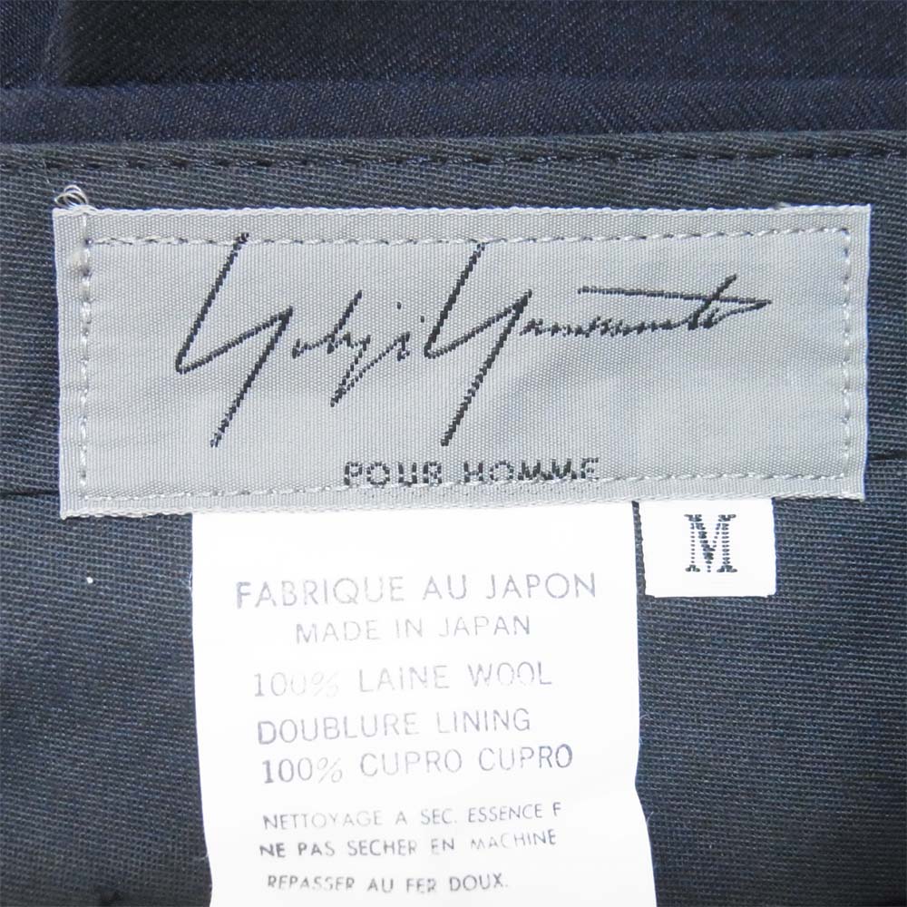 Yohji Yamamoto ヨウジヤマモト POUR HOMME プールオム ウールギャバジン 4タック パンツ ダークネイビー系 M【中古】