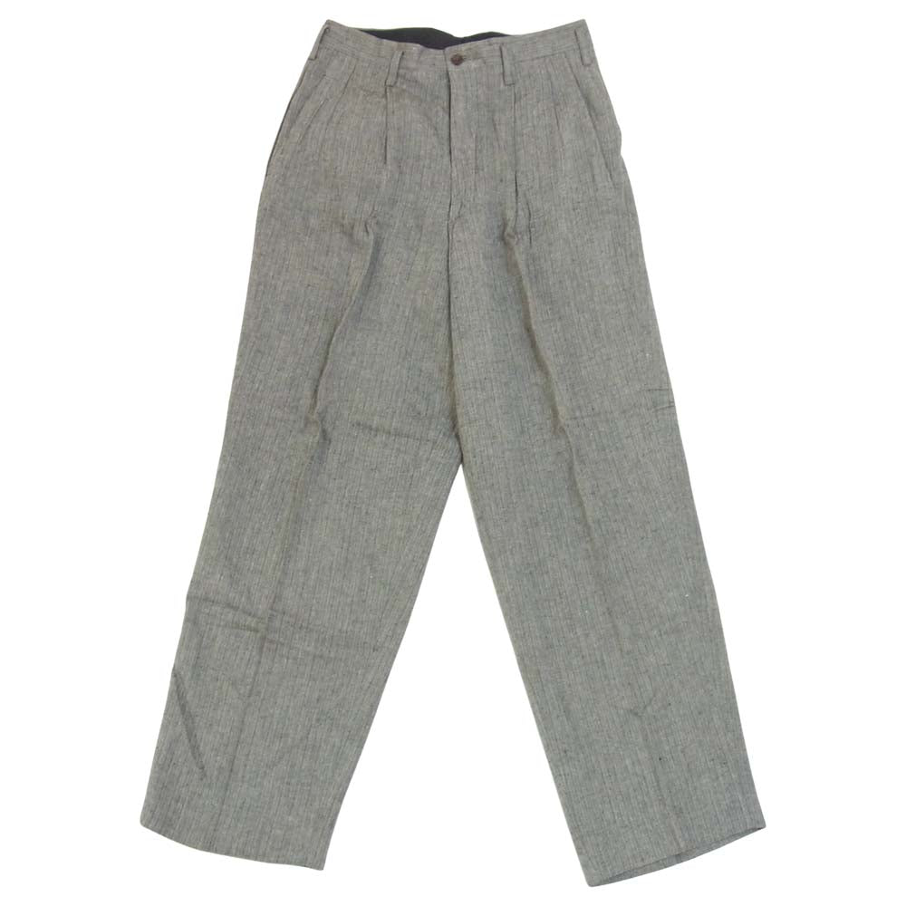 Yohji Yamamoto ヨウジヤマモト Y's for men ワイズフォーメン レーヨン混 ヘリンボーン 2タック パンツ グレー系 M【中古】