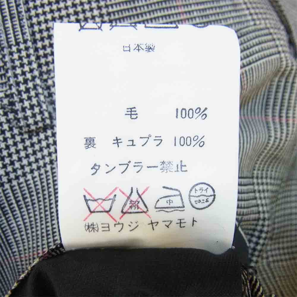 Yohji Yamamoto ヨウジヤマモト COSATUME'D HOMME コスチュームドオム リネン グレンチェック 2タック パンツ グレー系 S【中古】