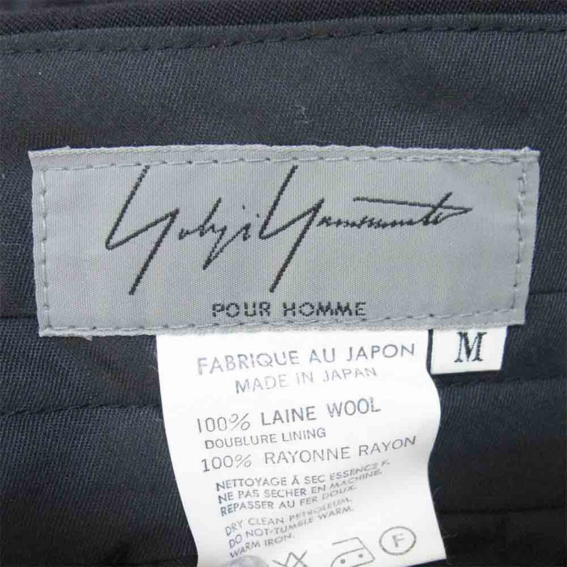 Yohji Yamamoto ヨウジヤマモト POUR HOMME プールオム ウールトロ 2タック パンツ ブラック系 M【中古】