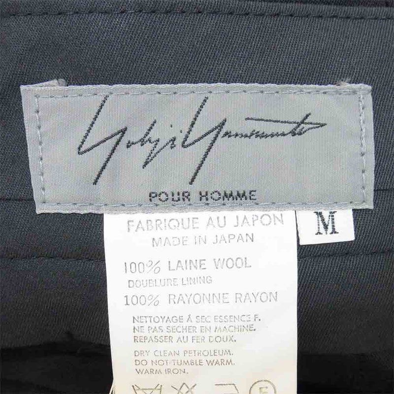 Yohji Yamamoto ヨウジヤマモト POUR HOMME プールオム ウールトロ 2タック パンツ ブラック系 M【中古】