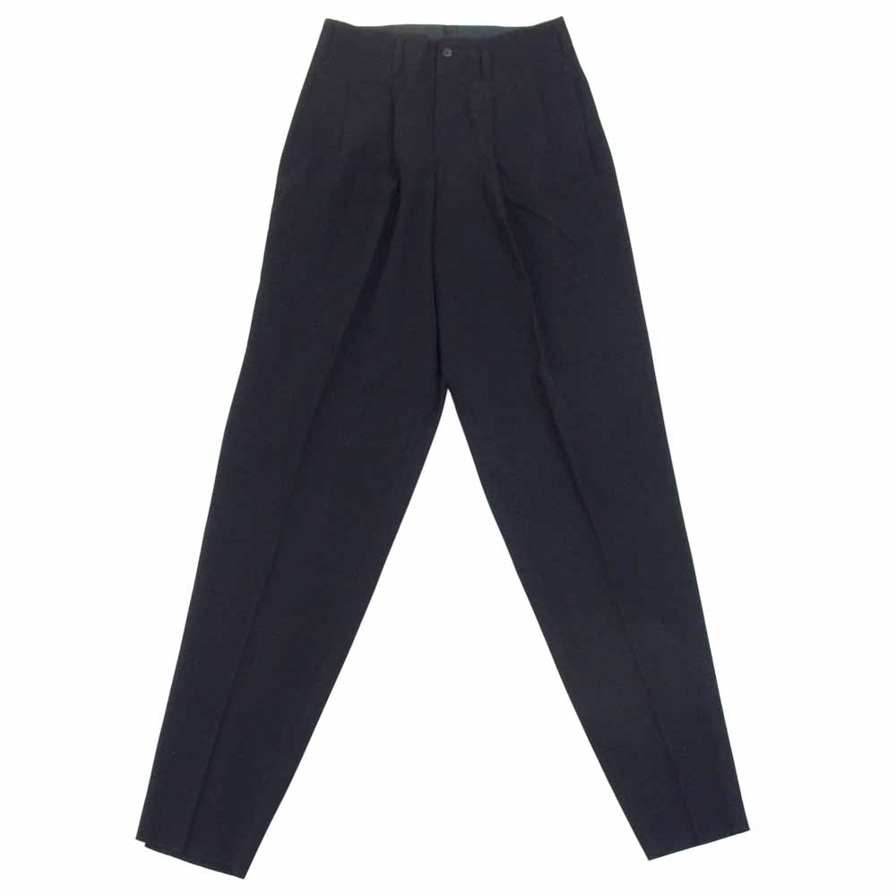 Yohji Yamamoto ヨウジヤマモト POUR HOMME プールオム 80s 丸ロゴ 初期タグ ウールギャバジン 2タック パンツ ブラック系 S【中古】