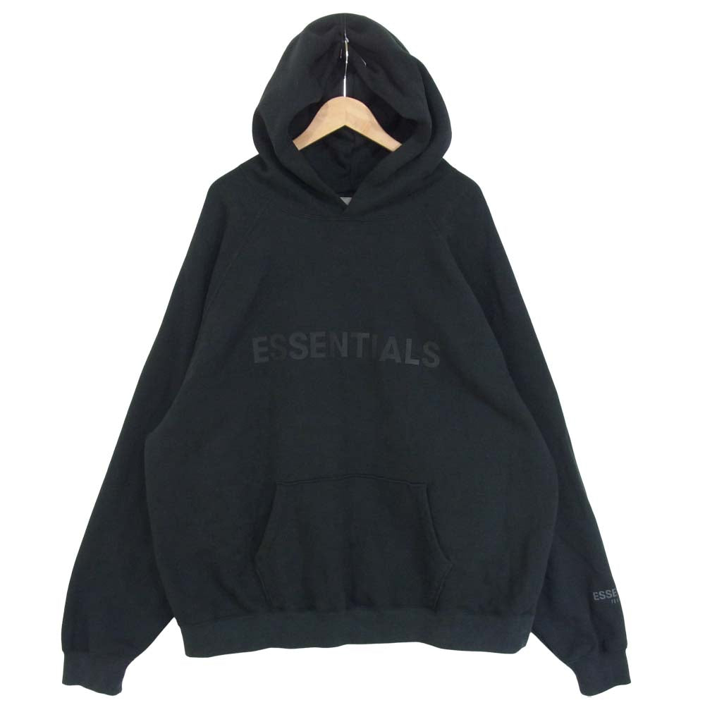 FEAR OF GOD フィアオブゴッド Essentials エッセンシャルズ フロント ロゴ パーカー ブラック系 XL【中古】