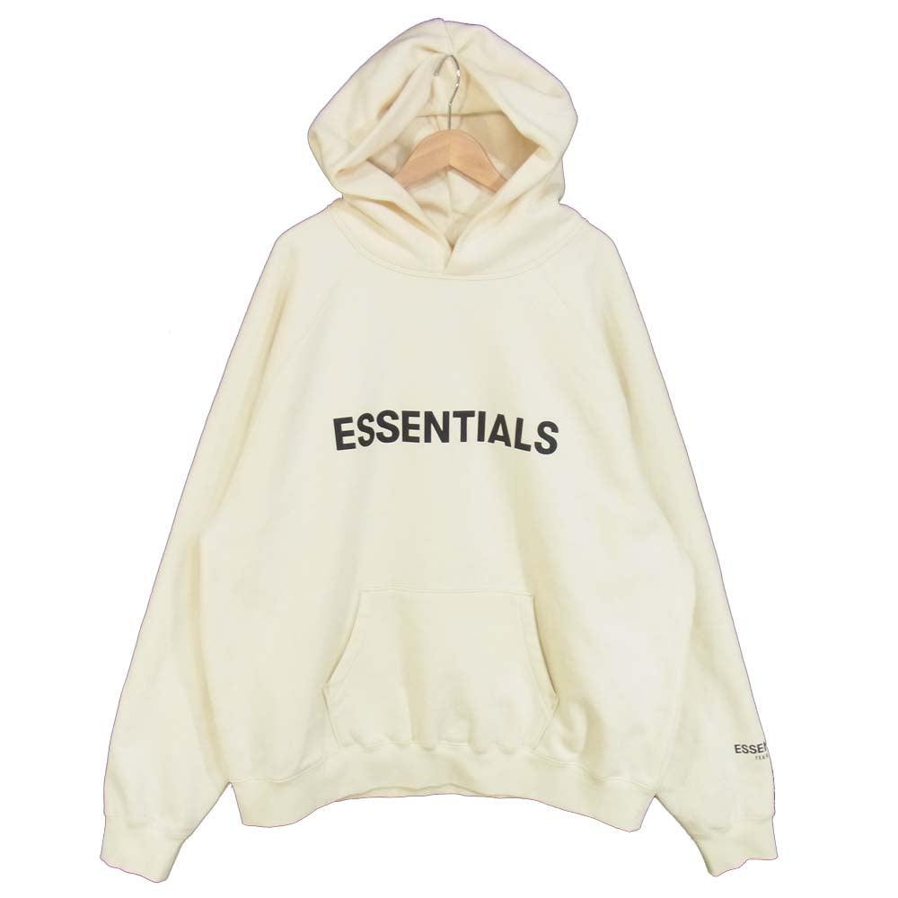 FEAR OF GOD フィアオブゴッド Essentials エッセンシャルズ フロント ロゴ パーカー オフホワイト系 XL【中古】