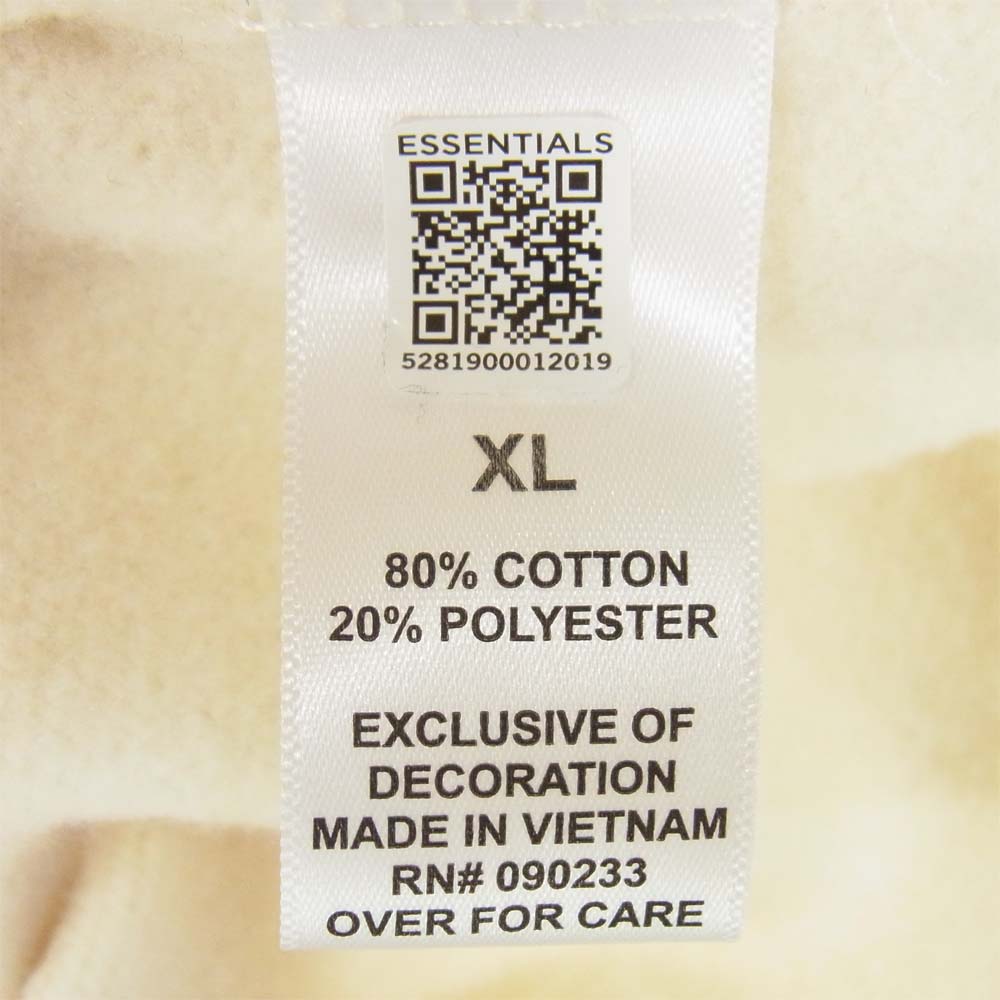 FEAR OF GOD フィアオブゴッド Essentials エッセンシャルズ フロント ロゴ パーカー オフホワイト系 XL【中古】