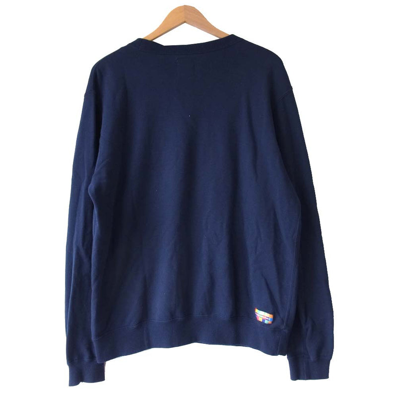 uniform experiment ユニフォームエクスペリメント 19SS UE-190001 WAPPEN CREW NECK SWEAT ワッペン クルーネック スウェット ネイビー系 4【中古】