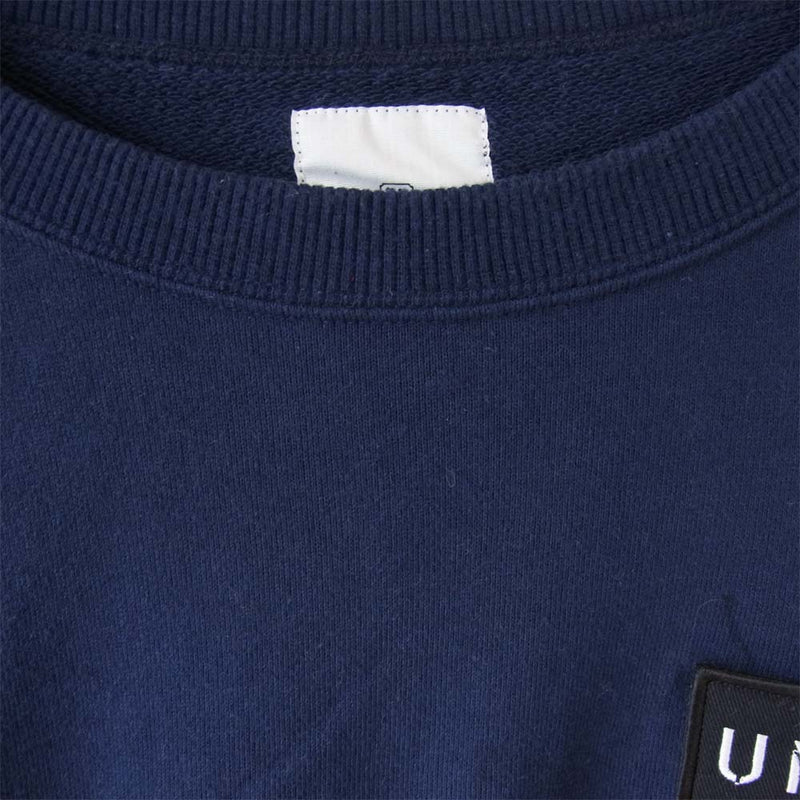 uniform experiment ユニフォームエクスペリメント 19SS UE-190001 WAPPEN CREW NECK SWEAT ワッペン クルーネック スウェット ネイビー系 4【中古】