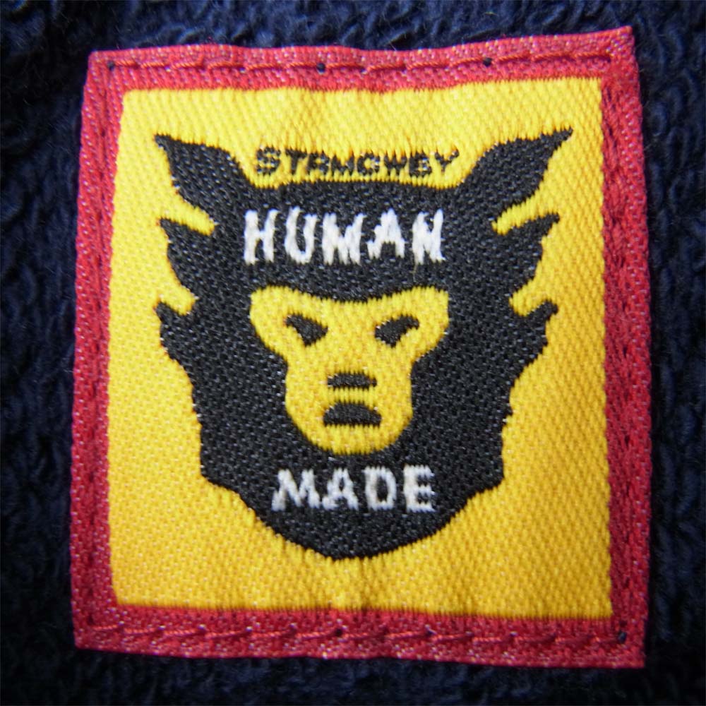 HUMAN MADE ヒューマンメイド ロゴ プリント ラグラン スウェット ネイビー×イエロー XL【中古】