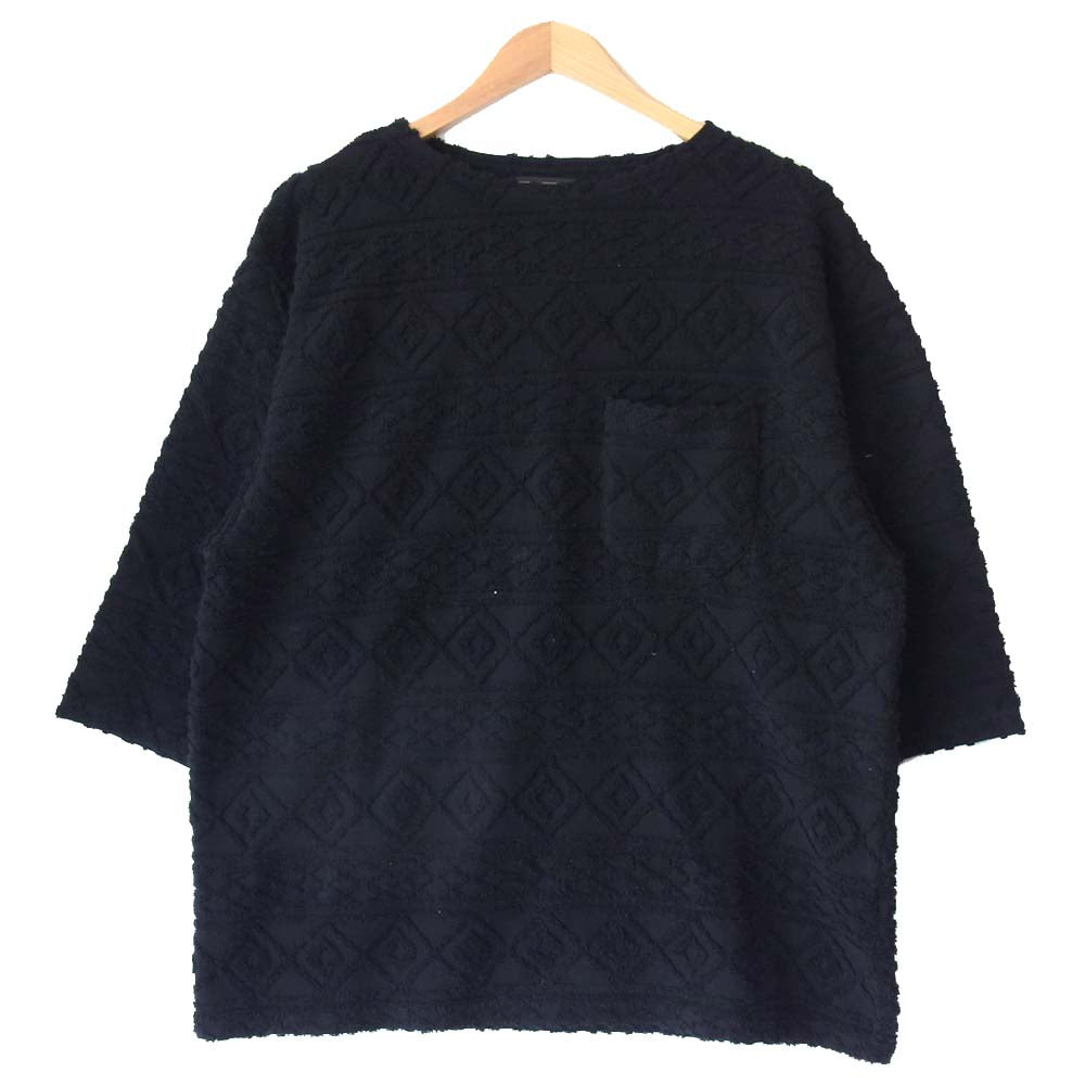BY GLADHAND バイグラッドハンド BYGH-20-SS-06 ISLAND H/S BOAT NECK ジャガード パイル ボートネック カットソー ブラック系 XL【中古】