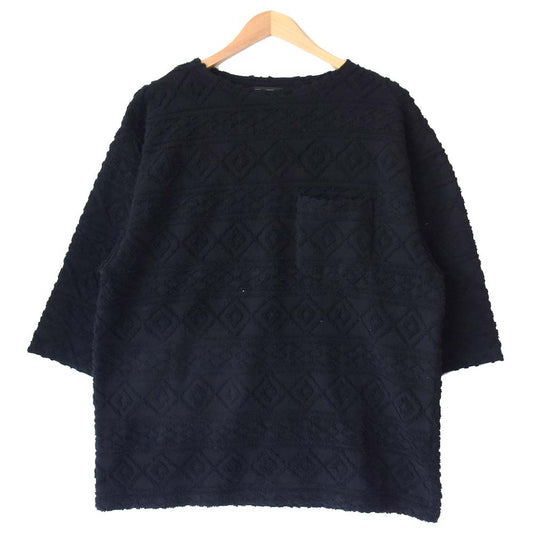 BY GLADHAND バイグラッドハンド BYGH-20-SS-06 ISLAND H/S BOAT NECK ジャガード パイル ボートネック カットソー ブラック系 XL【中古】