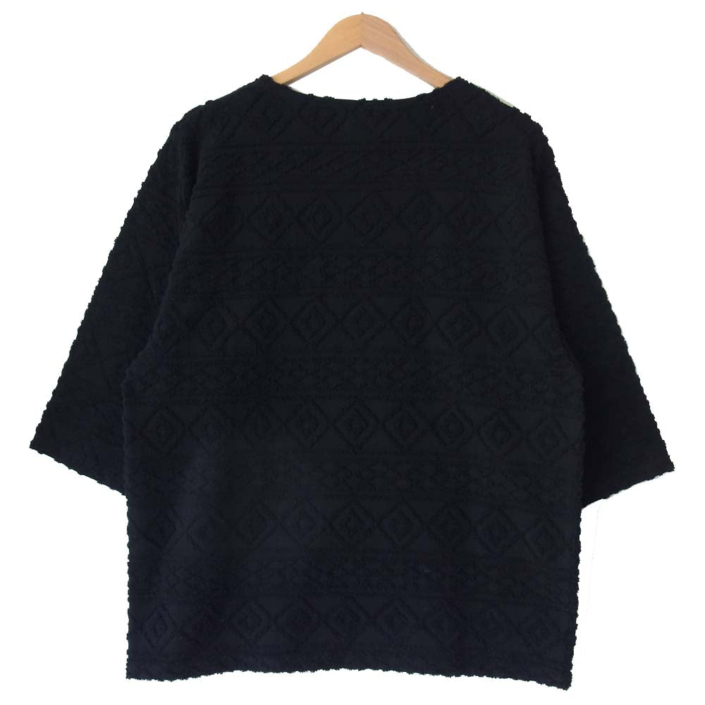 BY GLADHAND バイグラッドハンド BYGH-20-SS-06 ISLAND H/S BOAT NECK ジャガード パイル ボートネック カットソー ブラック系 XL【中古】