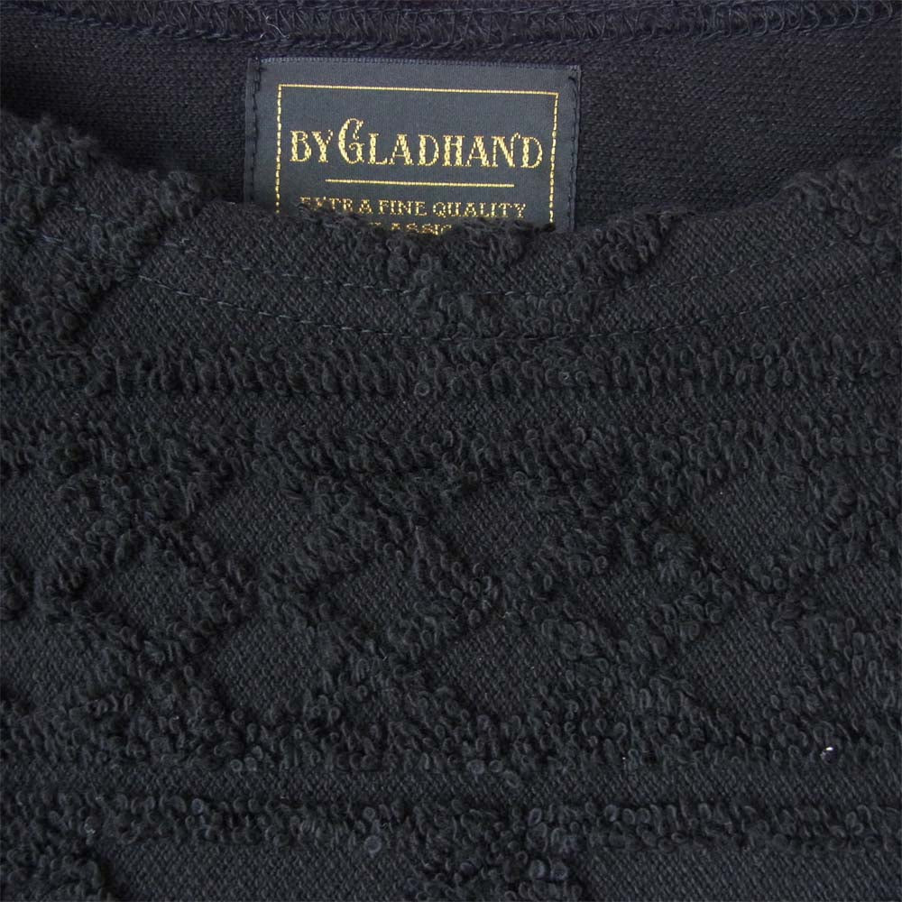 BY GLADHAND バイグラッドハンド BYGH-20-SS-06 ISLAND H/S BOAT NECK ジャガード パイル ボートネック カットソー ブラック系 XL【中古】