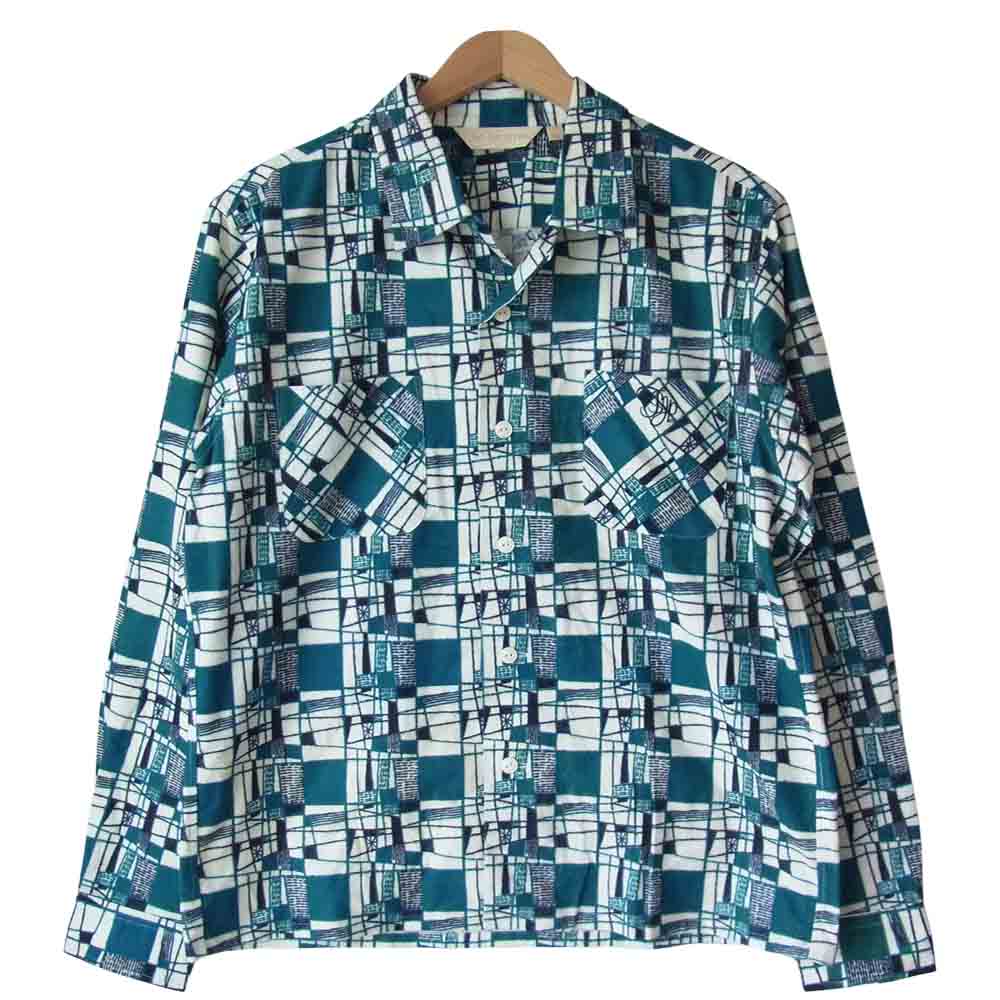The Stylist Japan ザスタイリストジャパン 総柄 オープンカラー 開襟 シャツ グリーン系 XL【中古】
