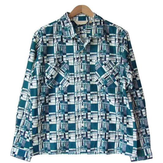 The Stylist Japan ザスタイリストジャパン 総柄 オープンカラー 開襟 シャツ グリーン系 XL【中古】