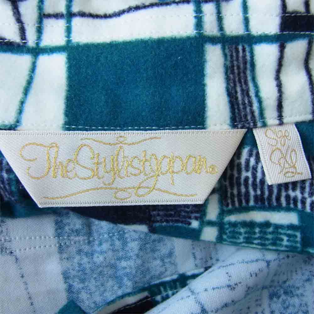 The Stylist Japan ザスタイリストジャパン 総柄 オープンカラー 開襟 シャツ グリーン系 XL【中古】