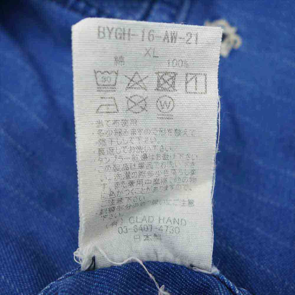 BY GLADHAND バイグラッドハンド BYGH-16-AW-21 GOOD FATHER 長袖 シャツ インディゴブルー系 XL【中古】