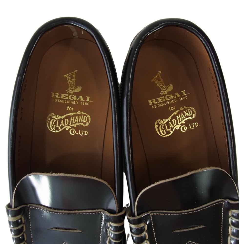 GLADHAND & Co. グラッドハンド 629 REGAL リーガル COIN LOAFERS コイン ローファー ブラック系 26.5【美品】【中古】