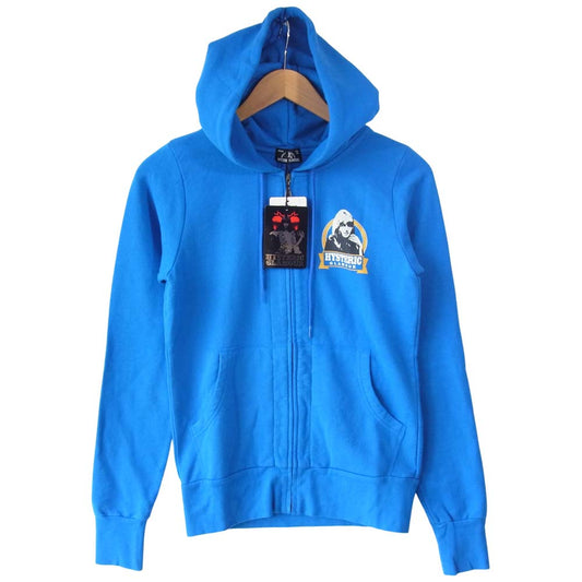 HYSTERIC GLAMOUR ヒステリックグラマー 0153CF02 ガール プリント ジップ パーカー ブルー系 F【新古品】【未使用】【中古】