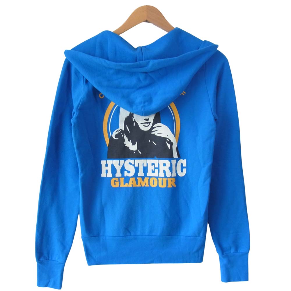 HYSTERIC GLAMOUR ヒステリックグラマー 0153CF02 ガール プリント ジップ パーカー ブルー系 F【新古品】【未使用】【中古】