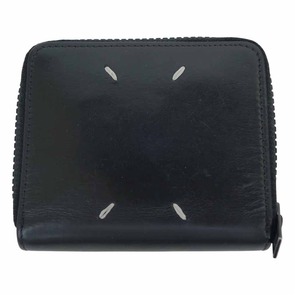 MAISON MARGIELA メゾンマルジェラ S55UI0197 ラウンドファスナー 二つ折り 財布 ブラック系【中古】