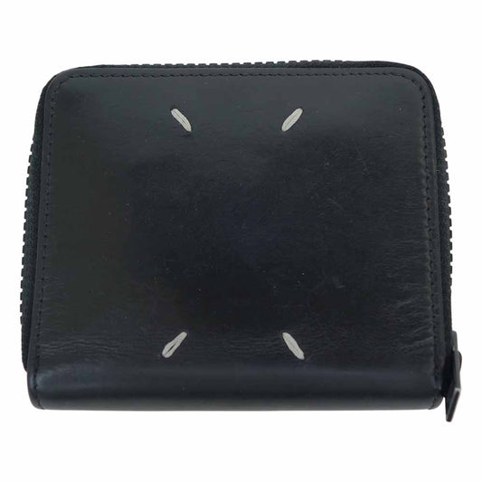 MAISON MARGIELA メゾンマルジェラ S55UI0197 ラウンドファスナー 二つ折り 財布 ブラック系【中古】