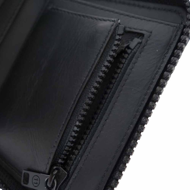 MAISON MARGIELA メゾンマルジェラ S55UI0197 ラウンドファスナー 二つ折り 財布 ブラック系【中古】