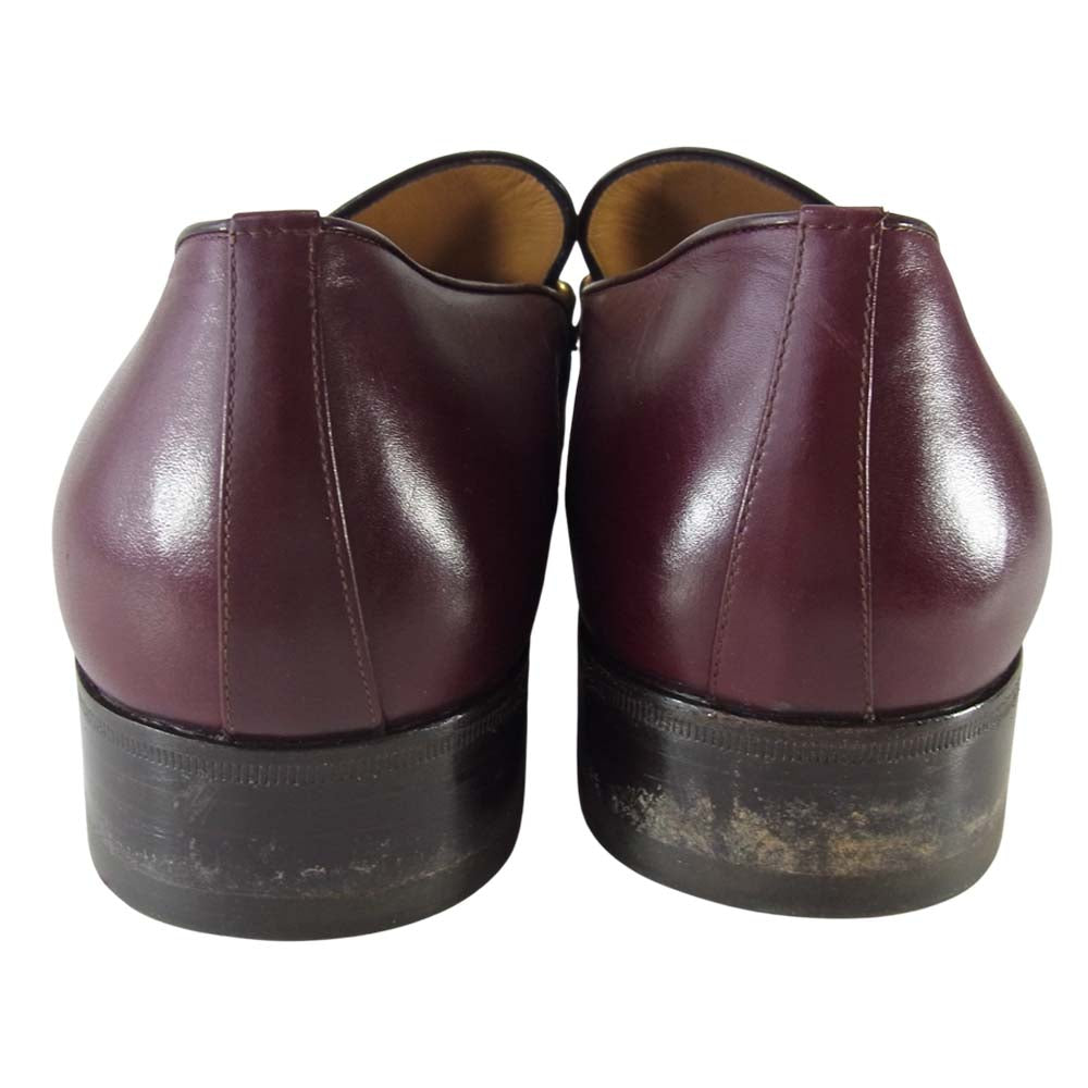 タニノクリスチー Uチップ ローファー レザー シューズ ワインレッド系 8.5【中古】
