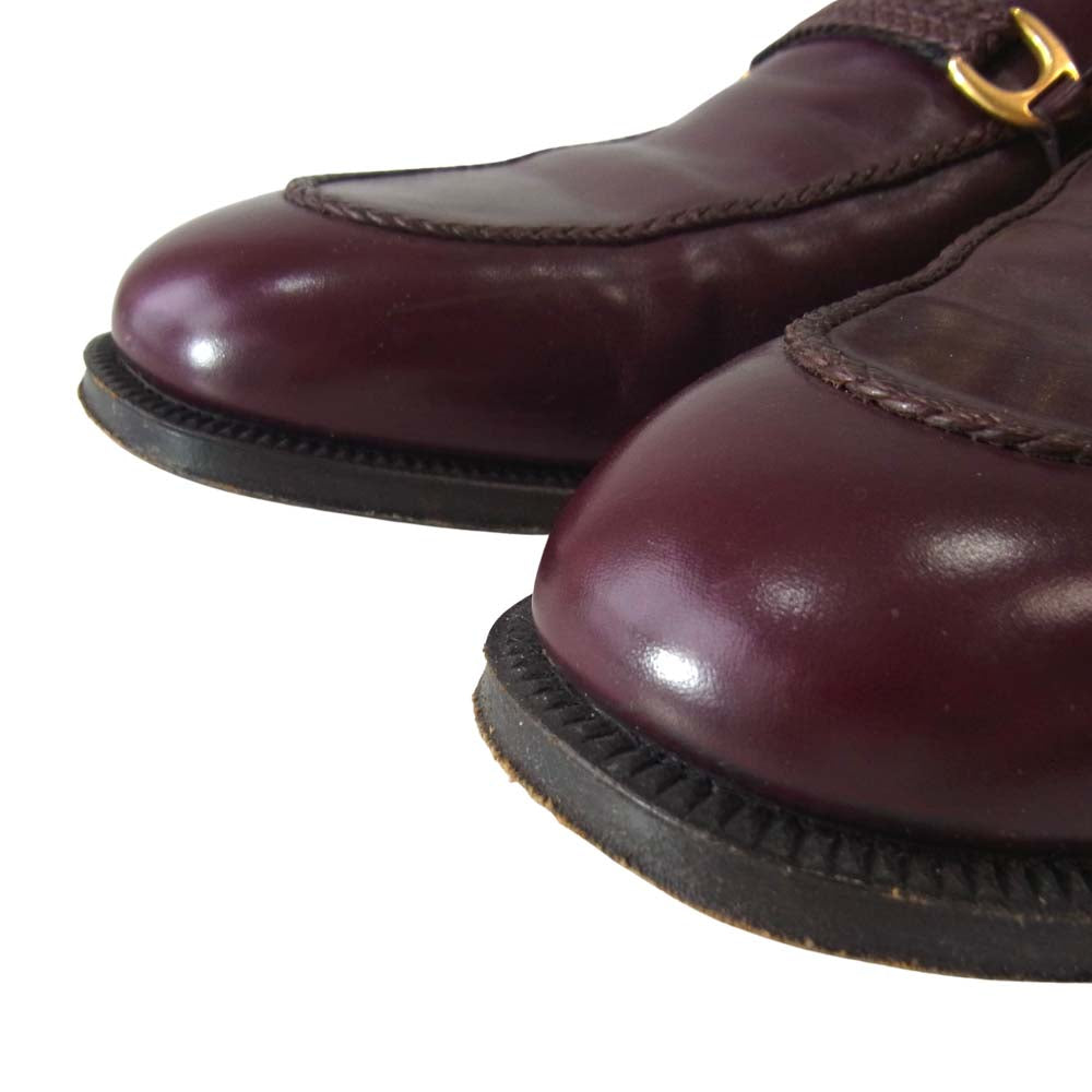 タニノクリスチー Uチップ ローファー レザー シューズ ワインレッド系 8.5【中古】