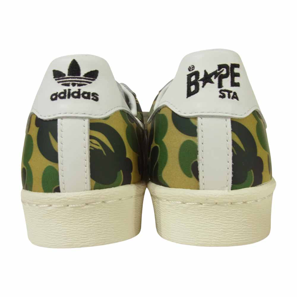A BATHING APE アベイシングエイプ ADIDAS アディダス GZ8981 SUPERSTAR 80S スーパースター スニーカー グリーン系 26.5cm【新古品】【未使用】【中古】