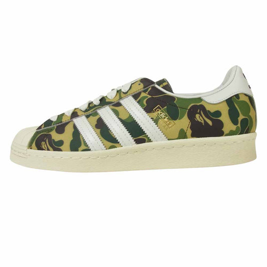 A BATHING APE アベイシングエイプ ADIDAS アディダス GZ8981 SUPERSTAR 80S スーパースター スニーカー グリーン系 26cm【新古品】【未使用】【中古】