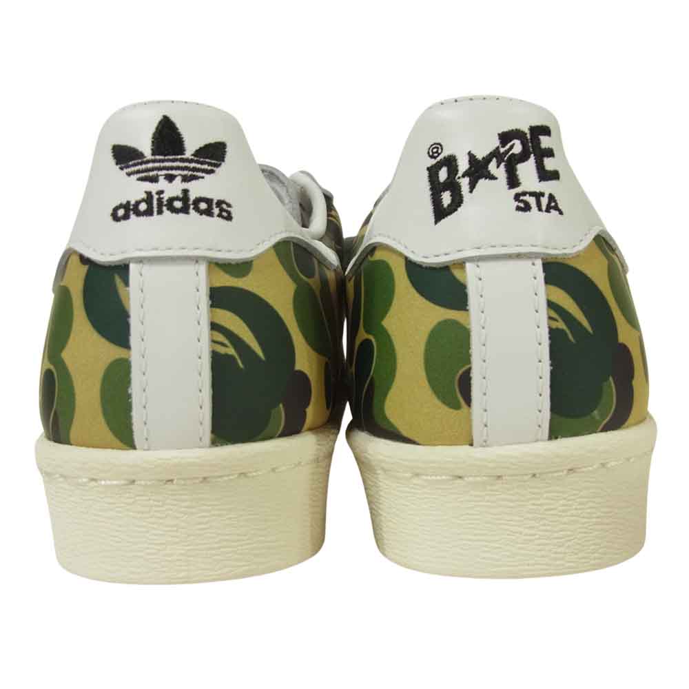 A BATHING APE アベイシングエイプ ADIDAS アディダス GZ8981 SUPERSTAR 80S スーパースター スニーカー グリーン系 26cm【新古品】【未使用】【中古】