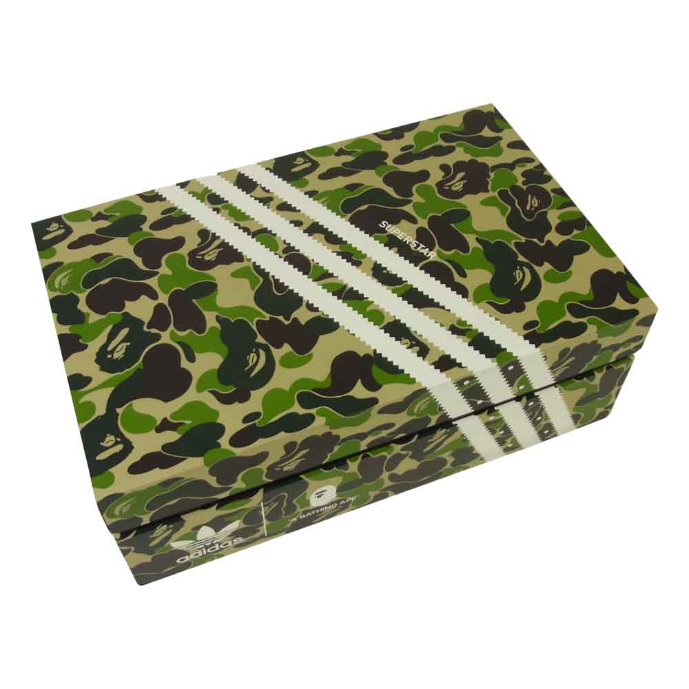 A BATHING APE アベイシングエイプ ADIDAS アディダス GZ8981 SUPERSTAR 80S スーパースター スニーカー グリーン系 26cm【新古品】【未使用】【中古】