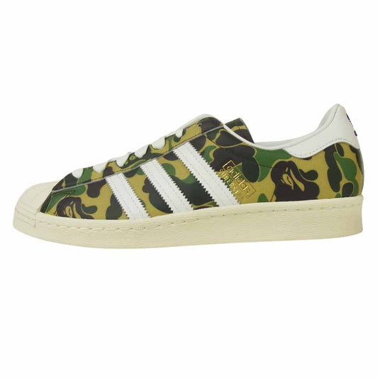 A BATHING APE アベイシングエイプ ADIDAS アディダス GZ8981 SUPERSTAR 80S スーパースター スニーカー グリーン系 26.5cm【新古品】【未使用】【中古】