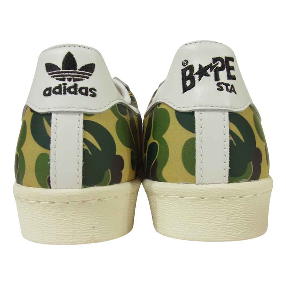 A BATHING APE アベイシングエイプ ADIDAS アディダス GZ8981 SUPERSTAR 80S スーパースター スニーカー グリーン系 26cm【新古品】【未使用】【中古】