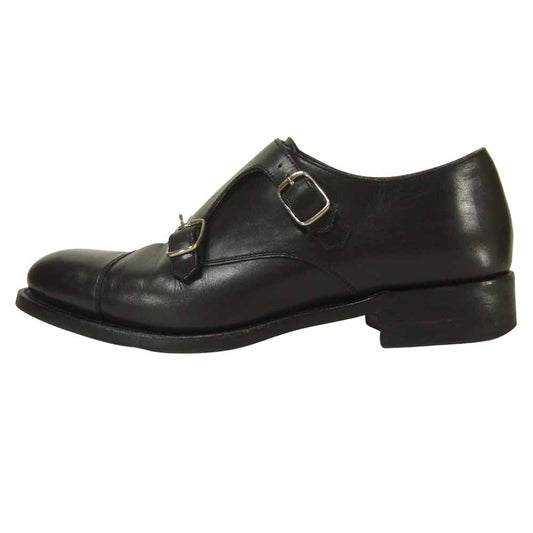 BARNEYS NEWYORK バーニーズニューヨーク BN16015 ダブルモンク ストレートチップ シューズ ブラック系 6.5【中古】