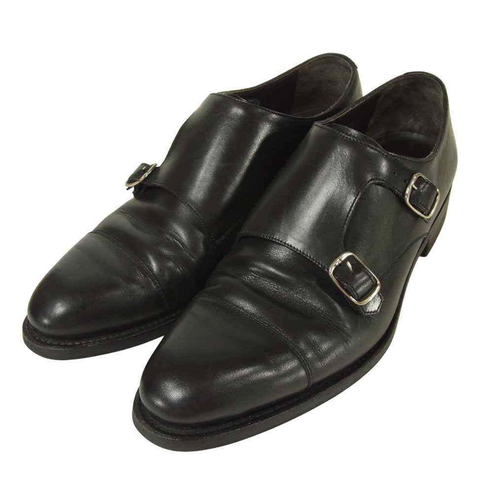 BARNEYS NEWYORK バーニーズニューヨーク BN16015 ダブルモンク ストレートチップ シューズ ブラック系 6.5【中古】