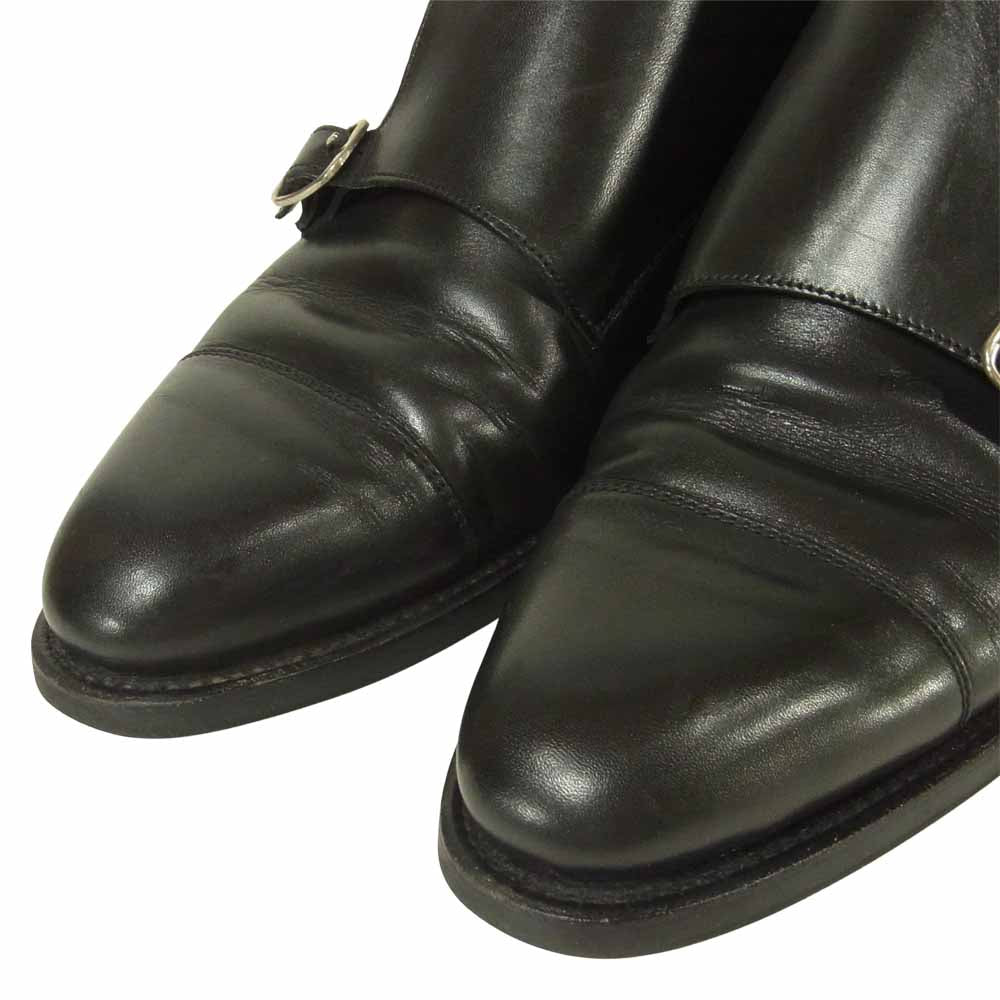 BARNEYS NEWYORK バーニーズニューヨーク BN16015 ダブルモンク ストレートチップ シューズ ブラック系 6.5【中古】