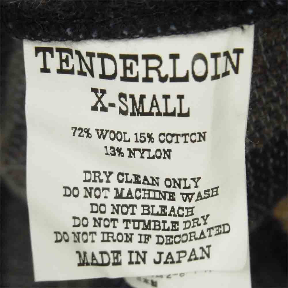 TENDERLOIN テンダーロイン T-BAJA ストライプ ブランケット プルオーバー 長袖 カットソー グレイッシュブラウン系 XS【中古】