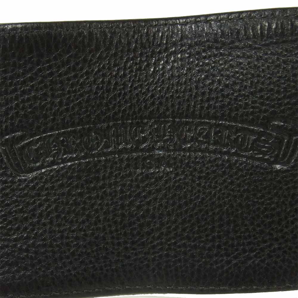 CHROME HEARTS クロムハーツ（原本無） 購入伝票付属 DOUBLE RR ダブル ロックンロール レザー ブレスレット ブラック系【中古】