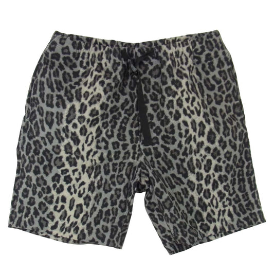WACKO MARIA ワコマリア LEOPARD WEBBING BELT SHORTS レオパード柄 ショートパンツ グレー系 L【美品】【中古】