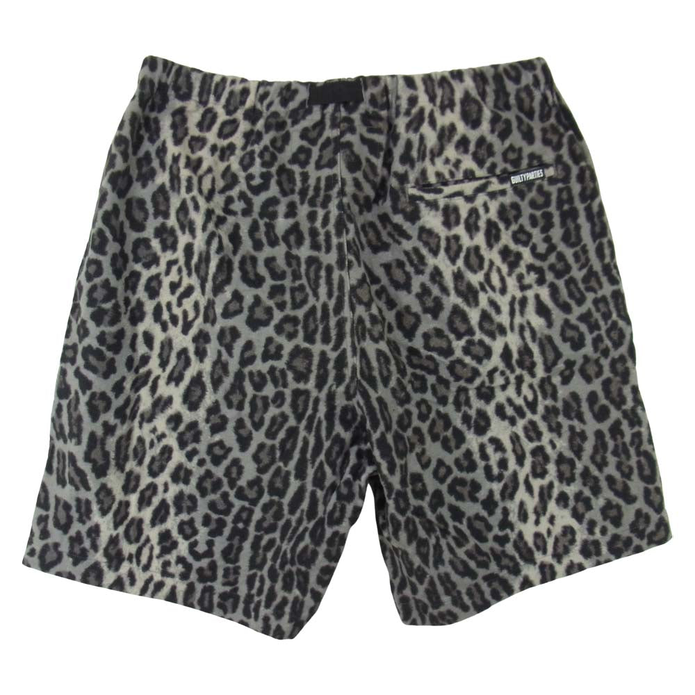 WACKO MARIA ワコマリア LEOPARD WEBBING BELT SHORTS レオパード柄 ショートパンツ グレー系 L【美品】【中古】