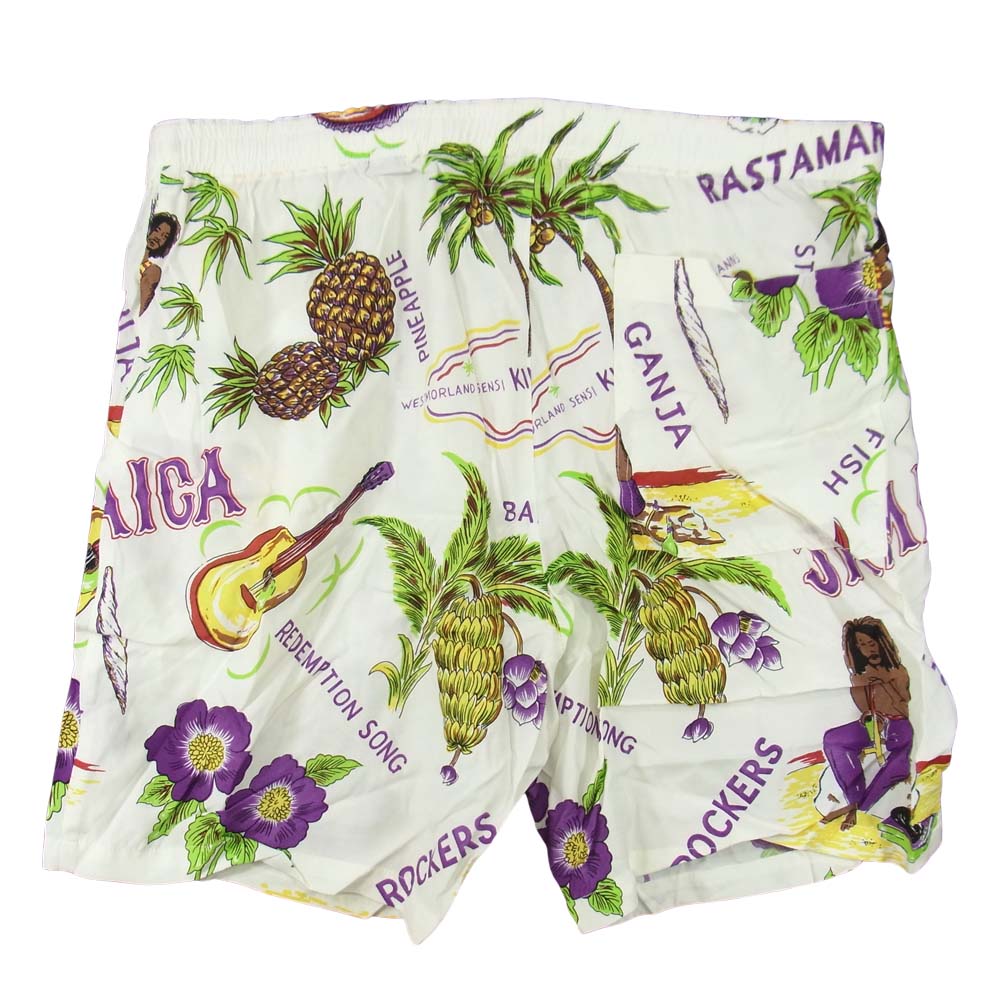 WACKO MARIA ワコマリア JAMAICA ジャマイカ ハワイアンショーツ ホワイト系 L【美品】【中古】