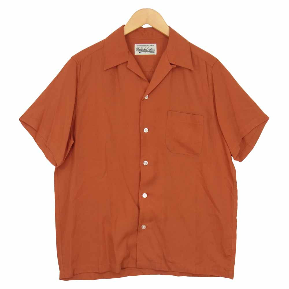 WACKO MARIA ワコマリア 半袖 オープンカラー シャツ オレンジ系 M【美品】【中古】