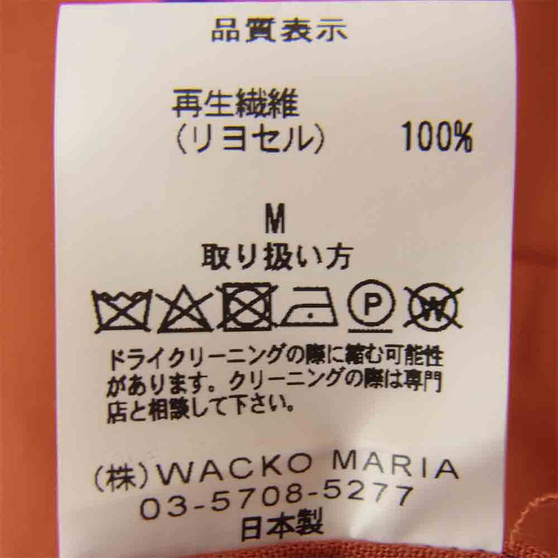 WACKO MARIA ワコマリア 半袖 オープンカラー シャツ オレンジ系 M【美品】【中古】